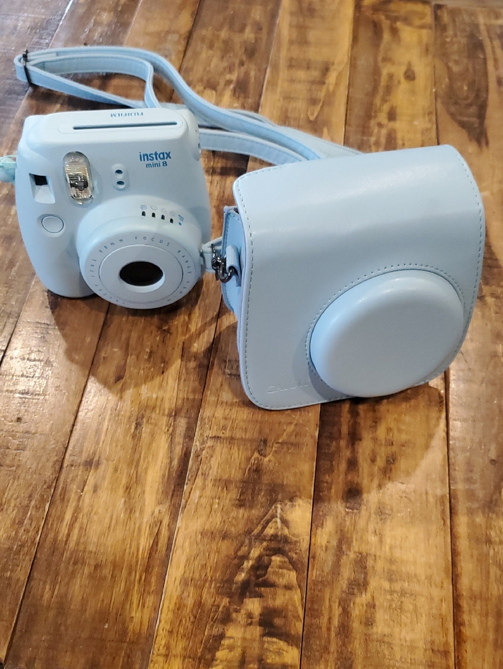 Fujifilm Instax Mini 8 Instant Camera in Baby Blue with Matching Case